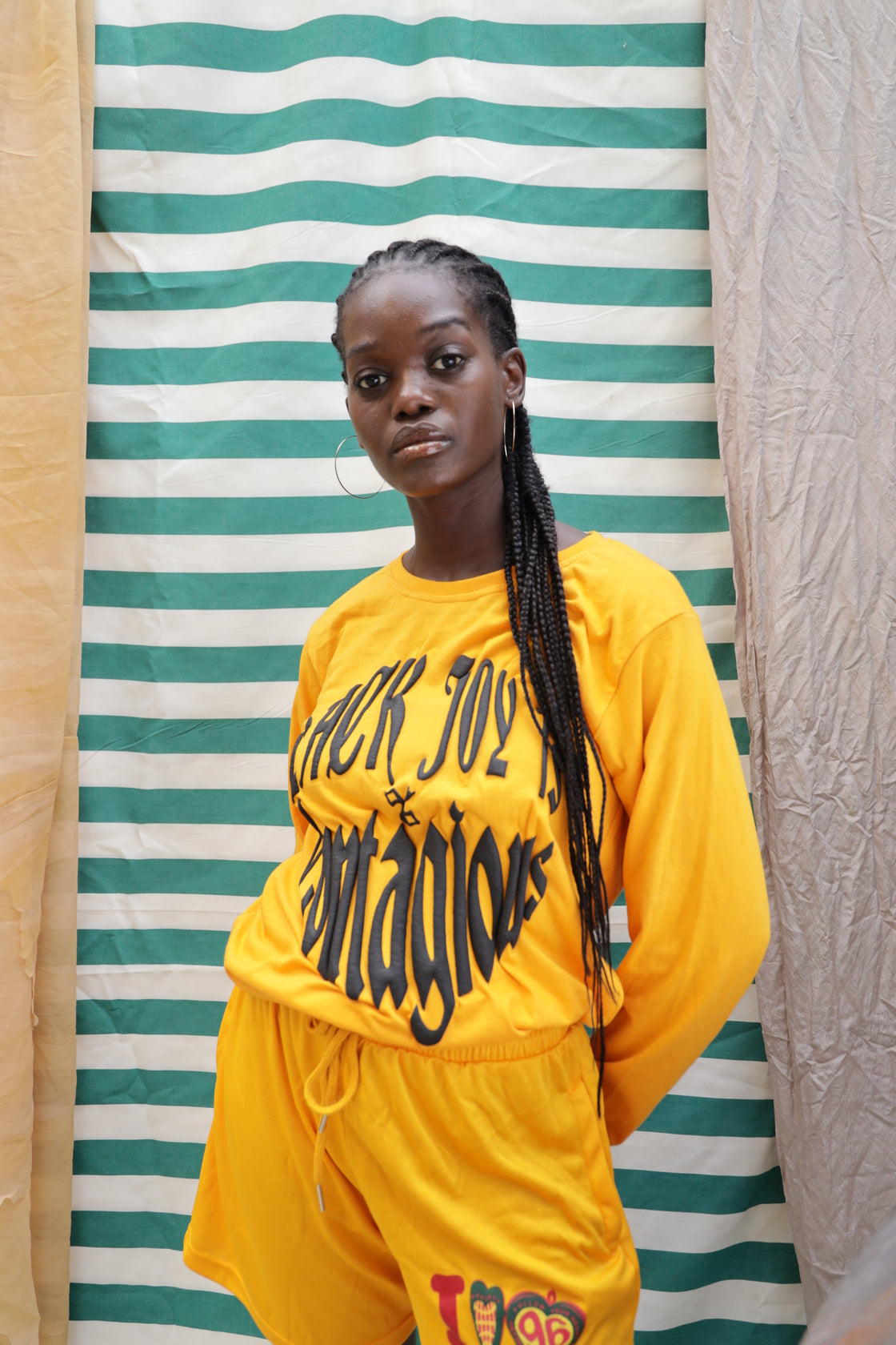 'BLACK JOY' YELLOW L/S TEE